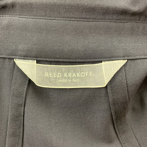REED KRAKOFF Size 12 Navy Virgin Wool Shirt Dress