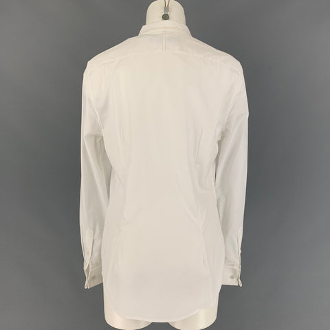 RALPH LAUREN Purple Label Size 10 White Cotton Tuxedo Shirt