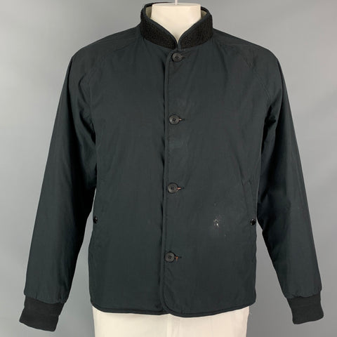RAG & BONE Size XL Black & Orange Cotton / Nylon Reversible Bomber Jacket