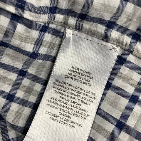 POLO by RALPH LAUREN Size M White & Navy Plaid Button Up Long Sleeve Shirt