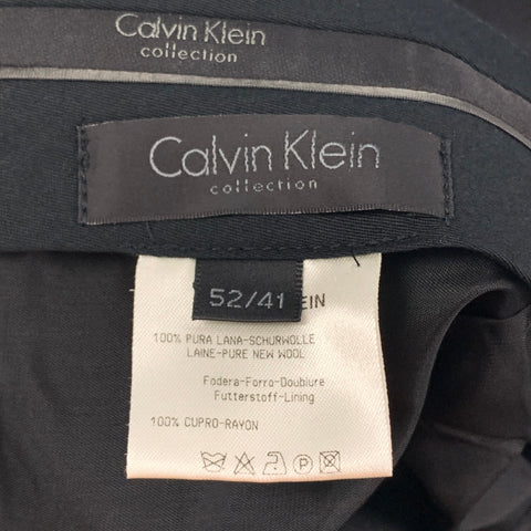 CALVIN KLEIN COLLECTION Size 36 Black Wool Zip Fly Dress Pants