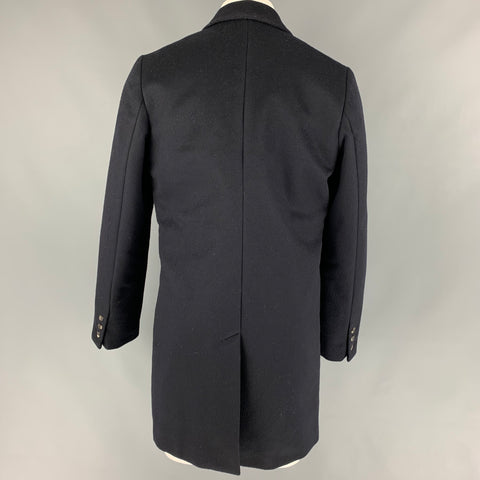 Manteau à simple boutonnage en laine/polyamide bleu marine taille L APC
