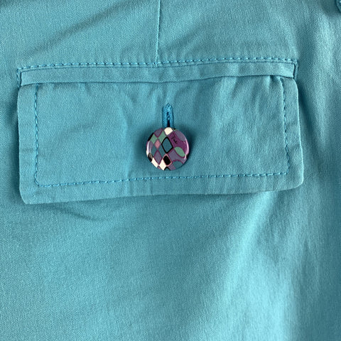 EMILIO PUCCI Size 6 Turquoise Cotton Straight Leg Casual Pants