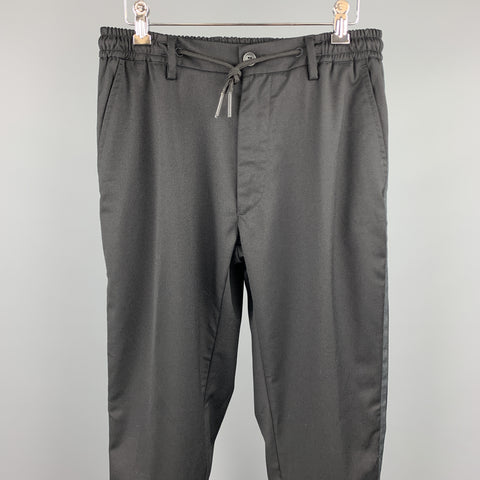 MASON'S Size 34 Black Wool Blend Elastic Waistband Casual Pants