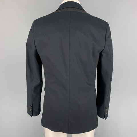 MCQ by ALEXANDER MCQUEEN Size 40 Black Charcoal Wool / Polyester Sport Coat