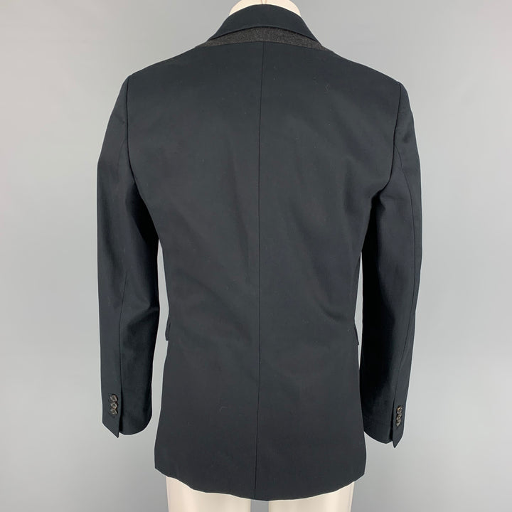 MCQ by ALEXANDER MCQUEEN Size 40 Black Charcoal Wool / Polyester Sport Coat