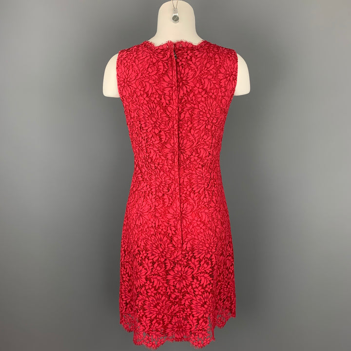 DOLCE & GABBANA Size 4 Red Lace Silk Lined Cocktail Dress
