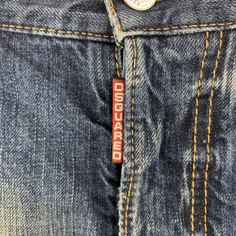 DSQUARED2 Size 34 Indigo Wash Cotton Button Fly Shorts