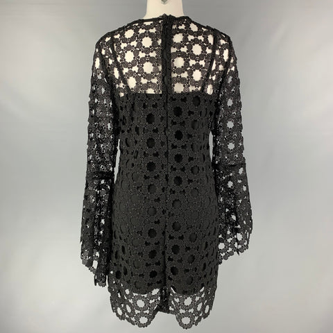 N/NICHOLAS Taille 8 Robe de cocktail à manches longues en polyester noir