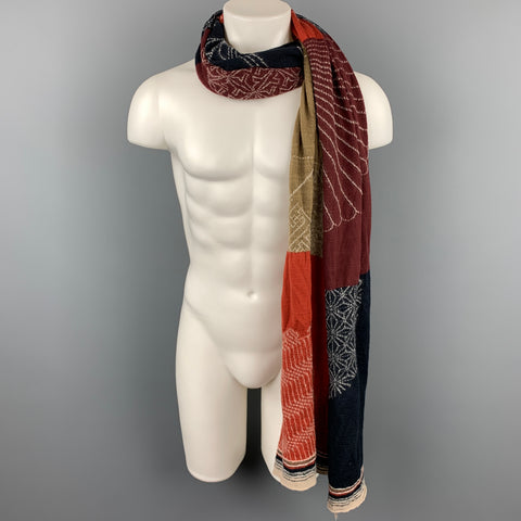 KAPITAL Brown & Black Embroidered Wool Scarf