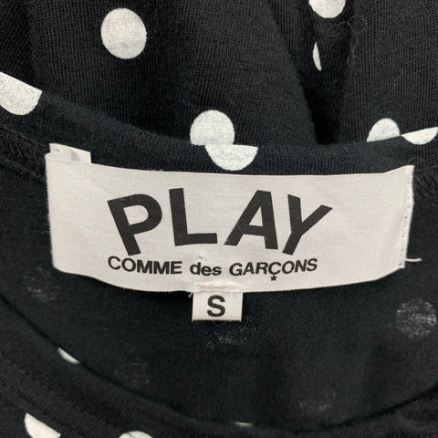 COMME des GARCONS PLAY Size S Black White Polka Dot Cotton Crew-Neck T-shirt