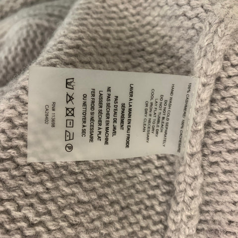 MARGARET OLEARY Size XS Light Grey Cashmere Textured Sweater