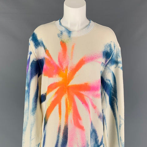 THE ELDER STATESMAN Jersey de cachemira de algodón teñido anudado multicolor Talla S