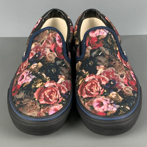 VANS Size 11 Multi-Color Floral Canvas Slip On Sneakers