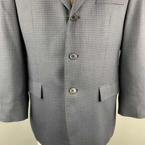 MICHAEL by MICHAEL KORS Size 40 Navy Checkered Short Wool Blend Sport Coat