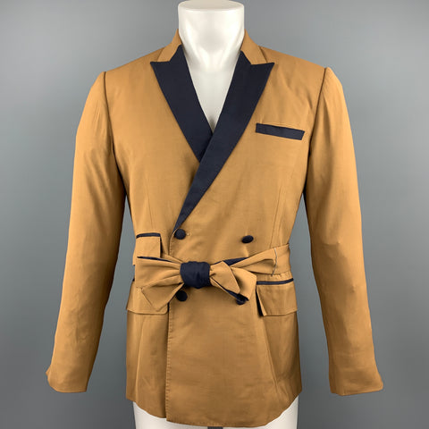 CARLOS CAMPOS Size 38 Tan & Black Two Toned Wool Sport Coat