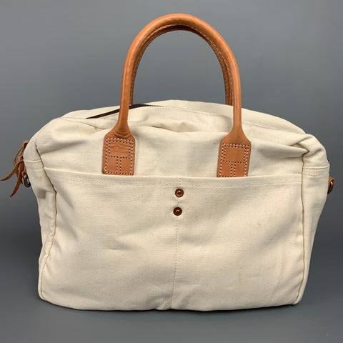 HERITAGE Natural & Tan Canvas Leather Tote Bag