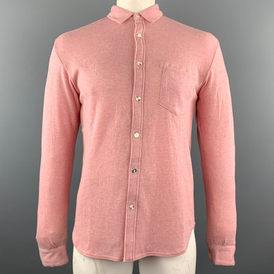 KAPITAL Rose Pink  Knitted Wool Button Up Size L Long Sleeve Shirt