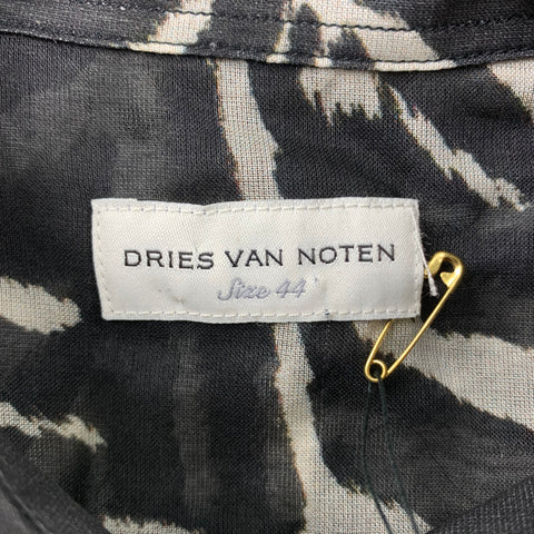 DRIES VAN NOTEN S/S 20 Size XXS Black & White Zebra Print Cotton Camp Short Sleeve Shirt