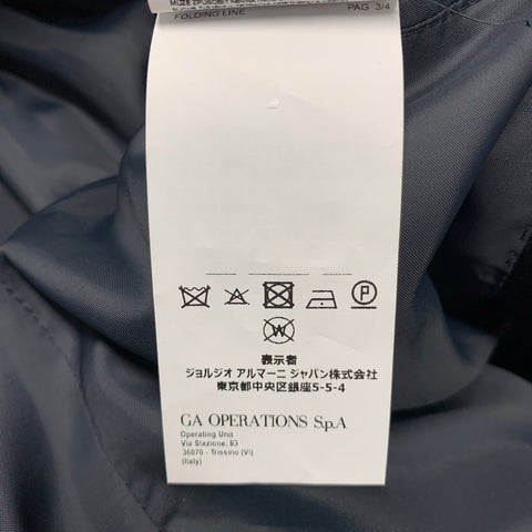 EMPORIO ARMANI Size 42 Navy Black Velvet Viscose Cupro Sport Coat