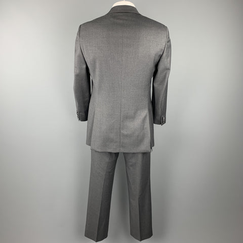 PRADA 40 Regular Gray Wool Notch Lapel Suit