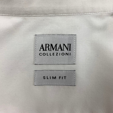 ARMANI COLLEZIONI Size S White Cotton Button Up Long Sleeve Shirt