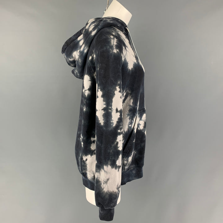 QUATRE-VINGT-DIX POUR CENT Taille S Gris Blanc Tie Dye Sweat à capuche en coton