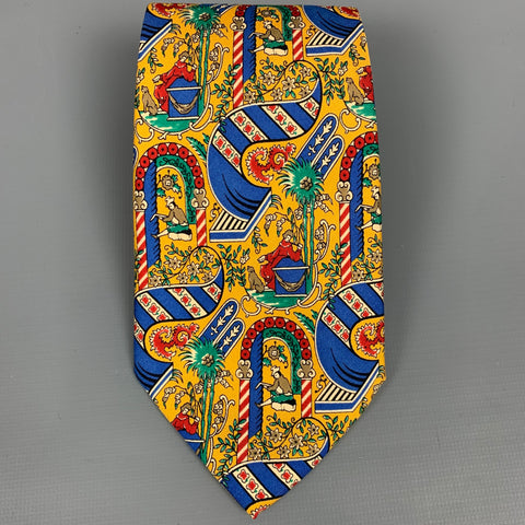 SALVATORE FERRAGAMO Multi-Color Print Silk Tie