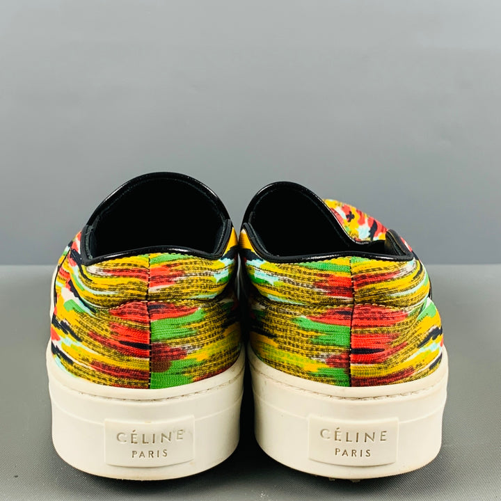 CELINE Size 6 Multi-Color Fabric Stripe Slip On Sneakers