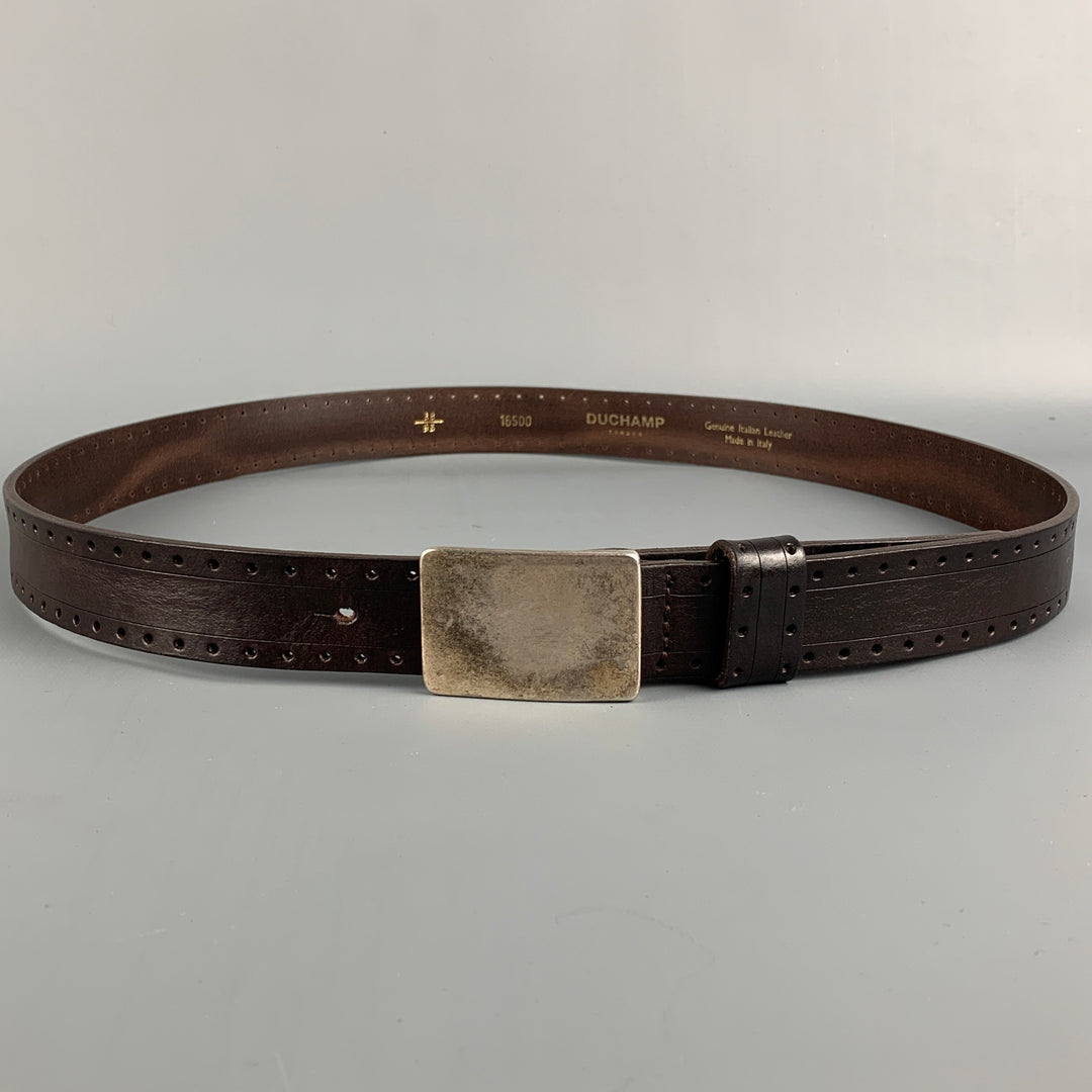 DUCHAMP Size 38 Brown Perforated Leather Belt