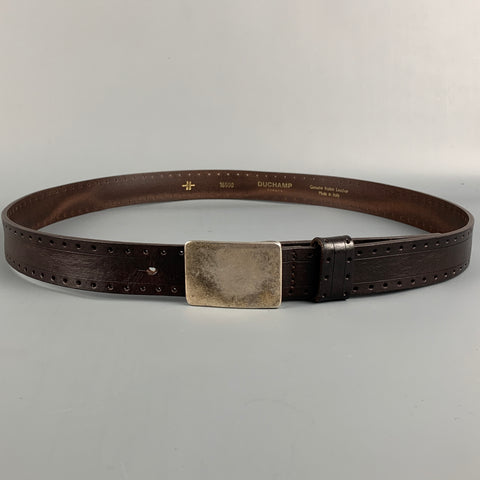 DUCHAMP Size 38 Brown Perforated Leather Belt