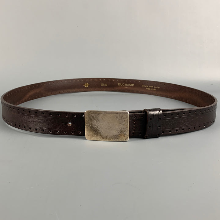 DUCHAMP Size 38 Brown Perforated Leather Belt