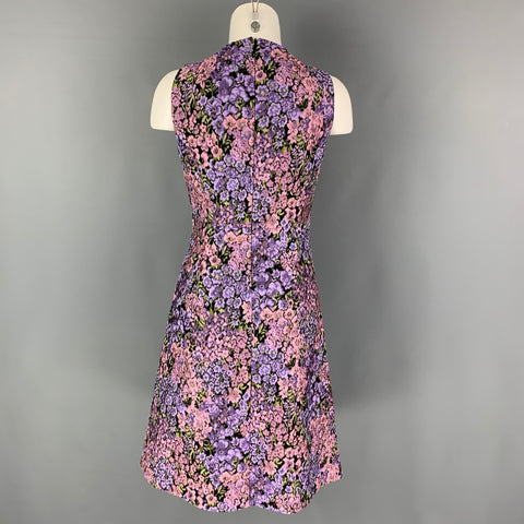 MICHAEL KORS Taille 6 Robe trapèze florale en polyester rose violet
