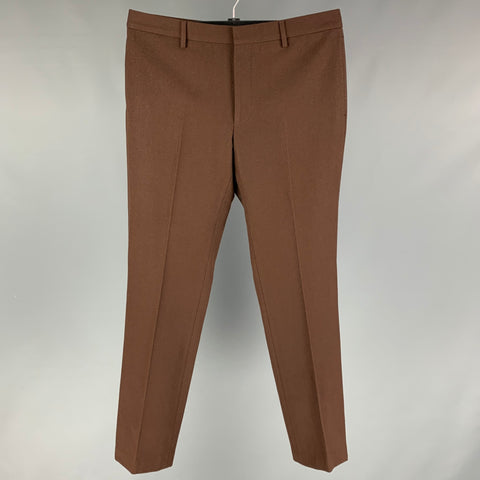 GIVENCHY de Ricardo Tisci 2012 Talla 34 Pantalón de vestir de algodón y lana marrón