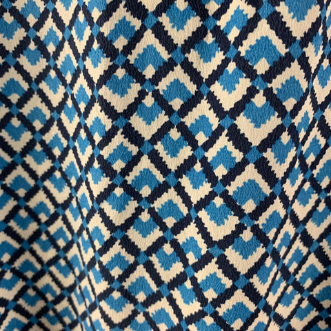 GERARD DAREL Size XL Blue &  White Silk Abstract Shirt dress Dress