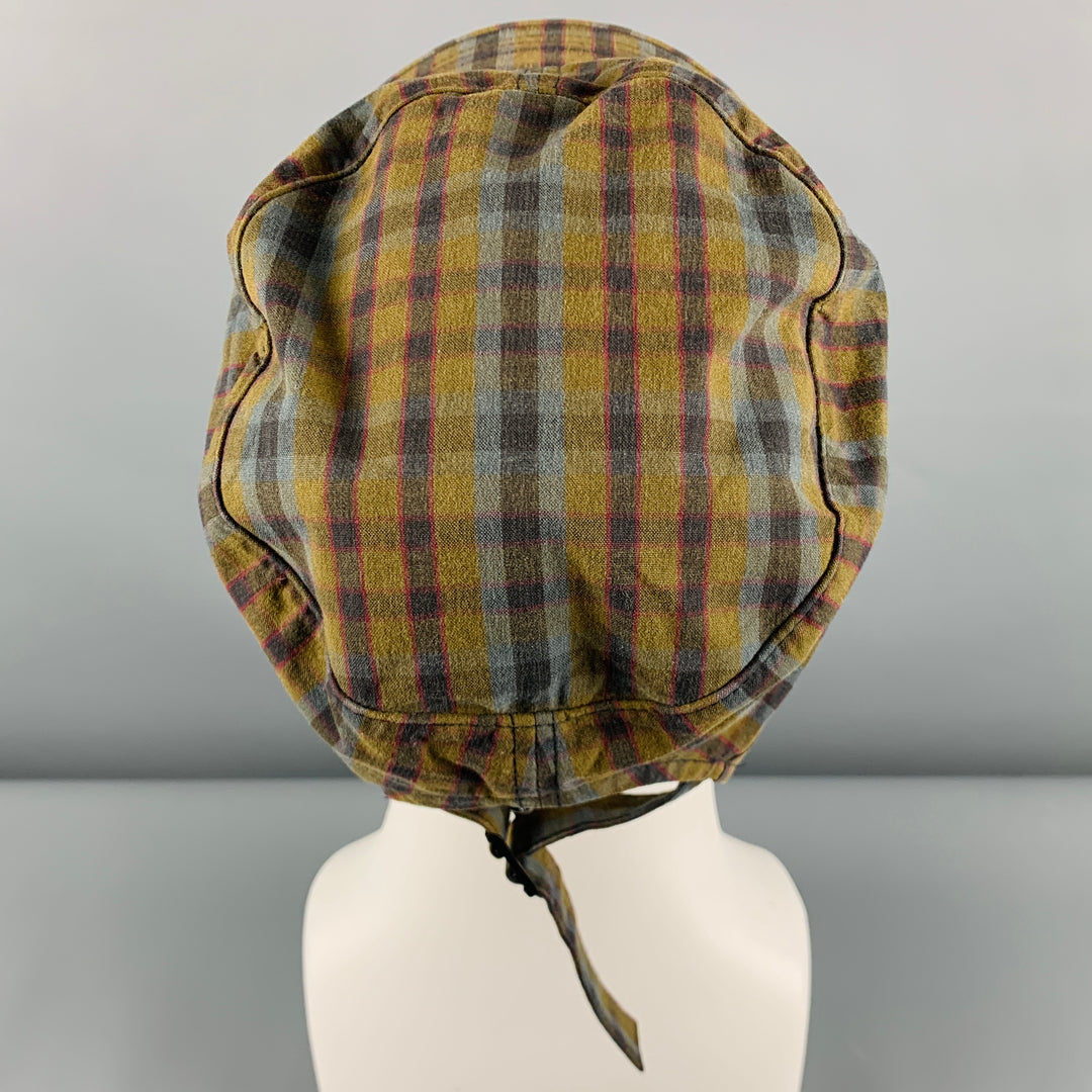 MARC JACOBS Size One Size Grey Green Plaid Cotton Hat