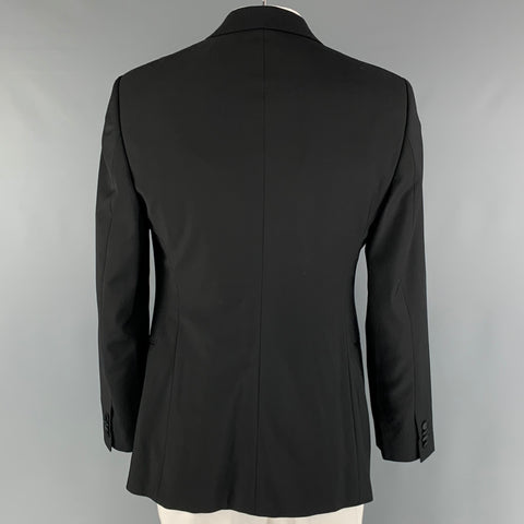 GIORGIO ARMANI Chest Size 42 Black Solid Wool Tuxedo Sport Coat