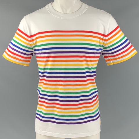 ARMOR-LUX Size M Multi-Color Stripe Cotton Short Sleeve T-shirt