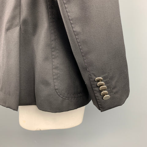 PAUL SMITH Size 44 Black Wool / Cashmere Notch Lapel Stitches Sport Coat