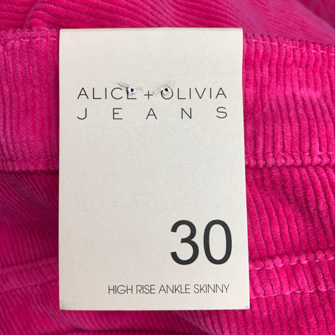 ALICE + OLIVIA Size 30 Pink Corduroy Jean Cut Cotton &  Elastane Casual Pants