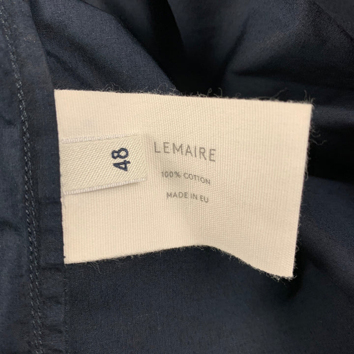 LEMAIRE AW 19 Size S Navy Cotton Long Sleeve Overshirt