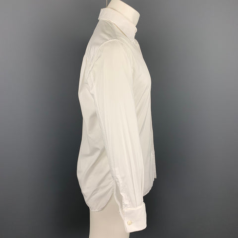 YVES SAINT LAURENT Size S White Cotton French Cuff Long Sleeve Shirt