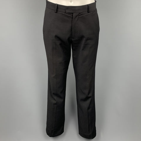 TOP MAN Size 40 Regular Black Polyester Blend Notch Lapel Suit