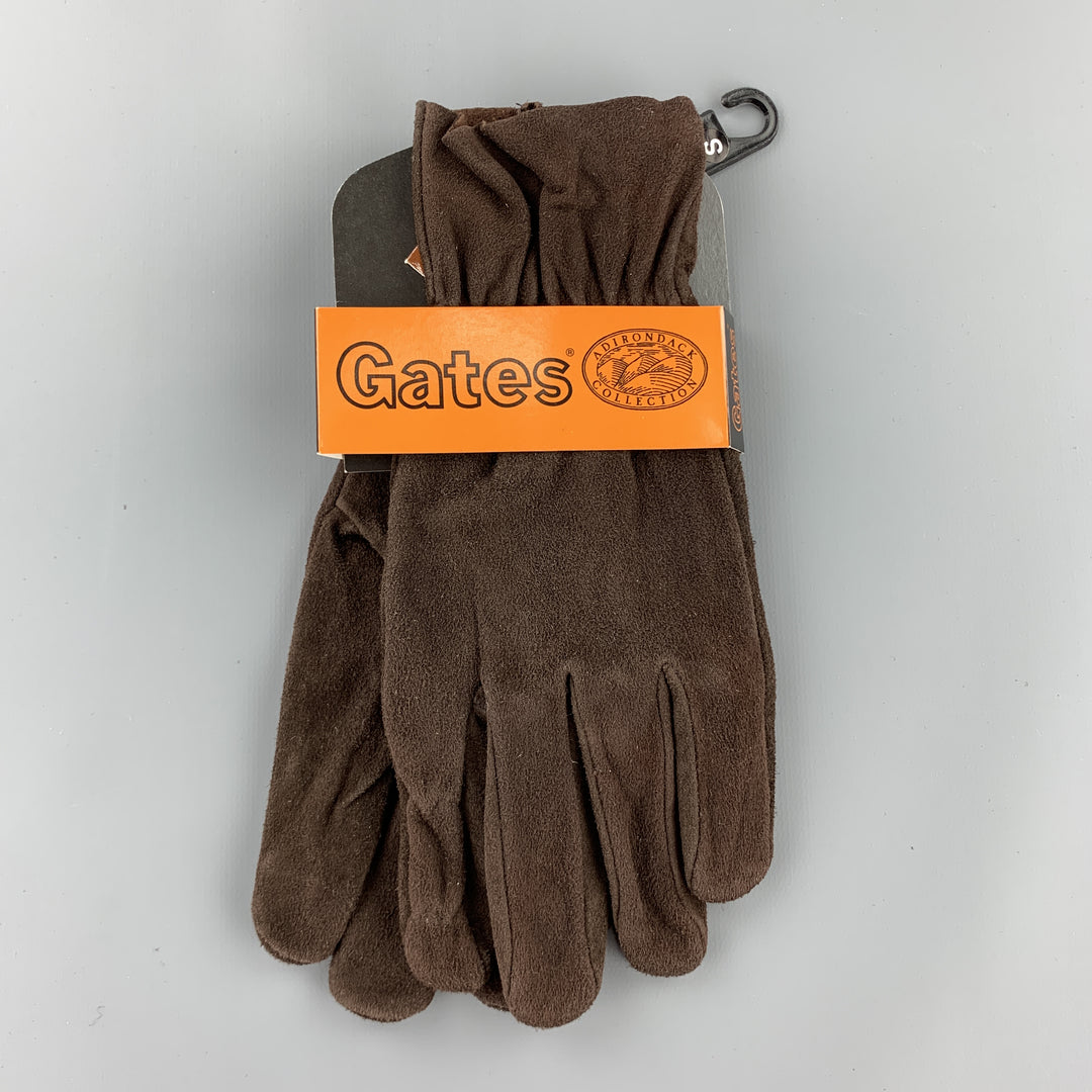 GATES Deadstock Size S Dark Brown Deer Skin Suede Gloves
