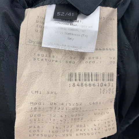 CALVIN KLEIN COLLECTION Size 41 Black Wool Tuxedo Sport Coat