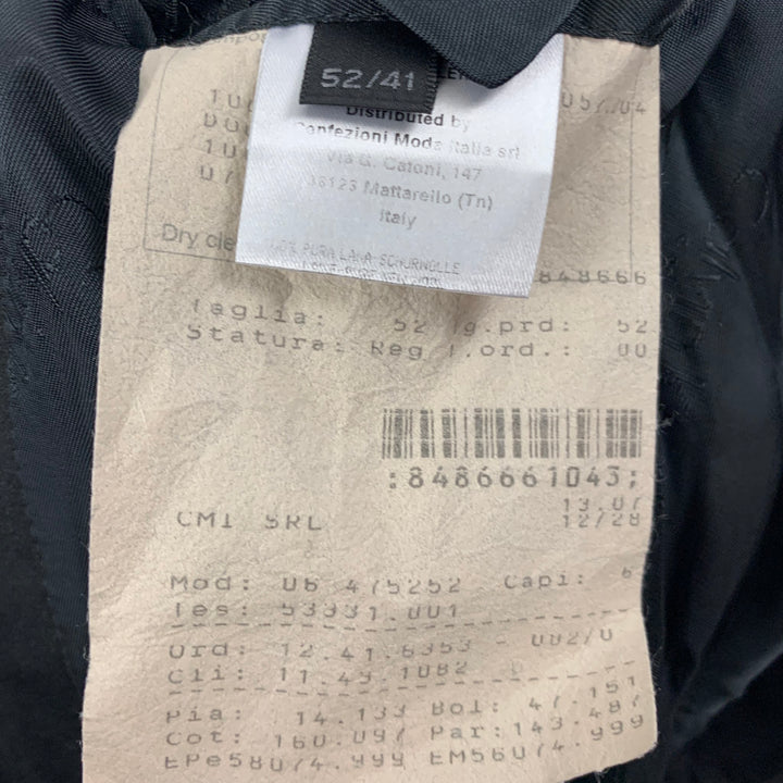 CALVIN KLEIN COLLECTION Size 41 Black Wool Tuxedo Sport Coat