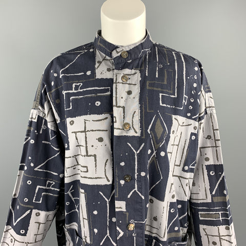 PLANTATION by ISSEY MIYAKE Size S Grey Cotton / Linen Shirt Jacket