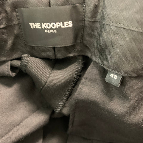 THE KOOPLES Size 32 Black Solid Wool Zip Fly Dress Pants