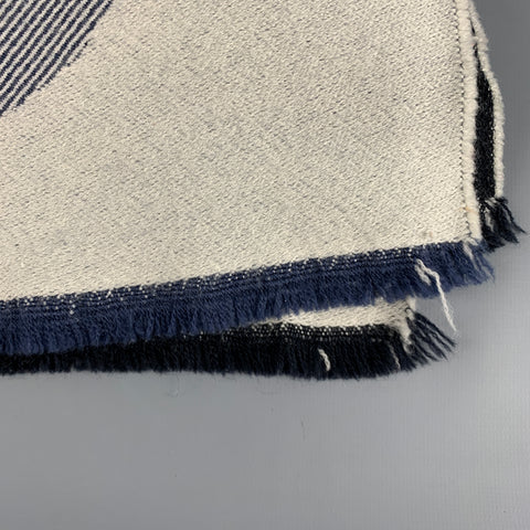 ALEXANDER MCQUEEN Blue Grey Logo Scarf