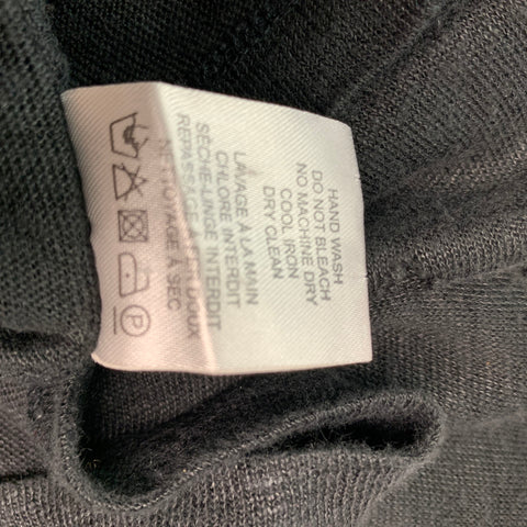 IRO CLAY Taille XS T-shirt à col rond en lin vieilli noir